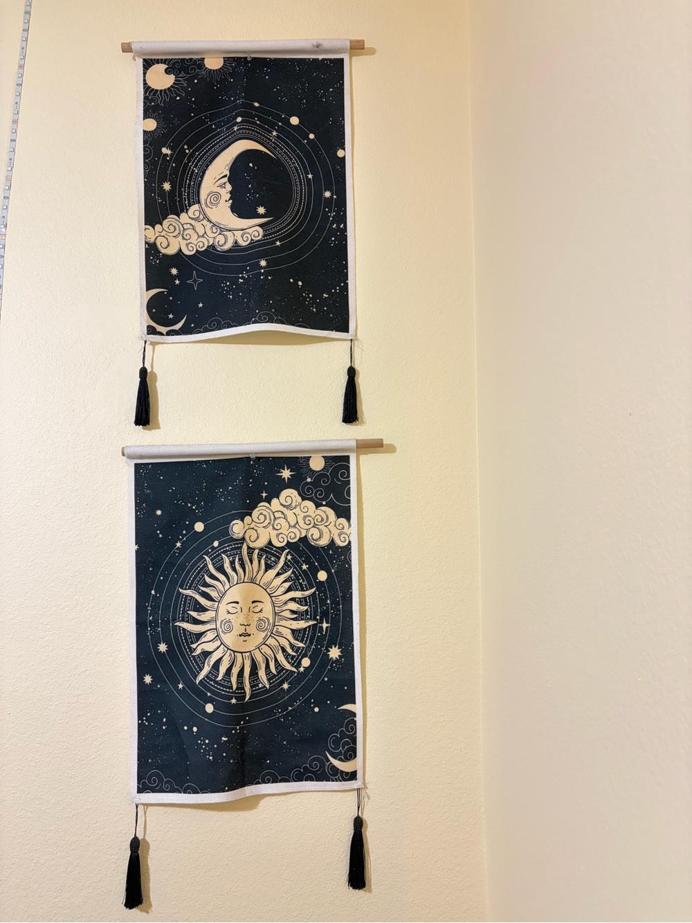 Celestial Sun Moon Tapestry Set Boho Wall Hanging Astrology Cosmic Star Decor - Picture 2 of 5